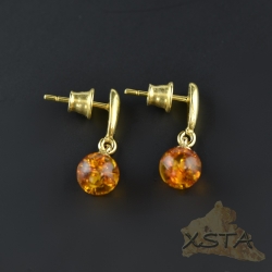  Baltic amber earrings silver-gold